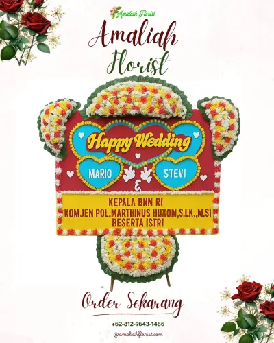 Karangan Papan Bunga Pernikahan di Argorejo
